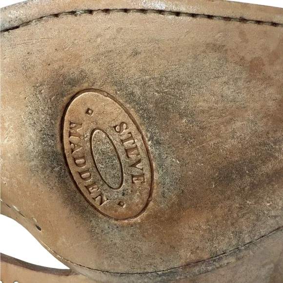 Steve Madden Lonestar Western Boot Size 7 Tan Leather cowboy Pointed Toe West - Picture 6 of 9